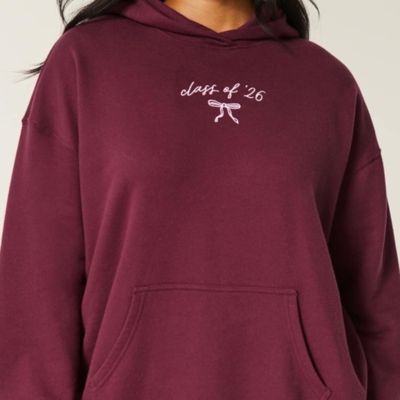 Jackets & Blazers - Hollister Maroon Hoodie with Class of '26 Embroidery
